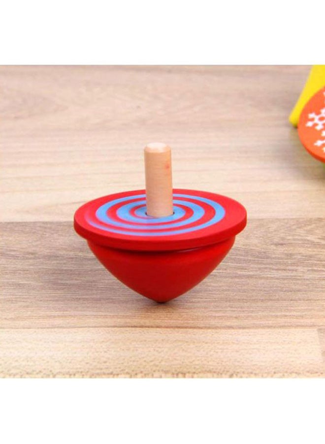 4-Piece Colorful Traditional Educational Wooden Gyro Spinning Top Toys
