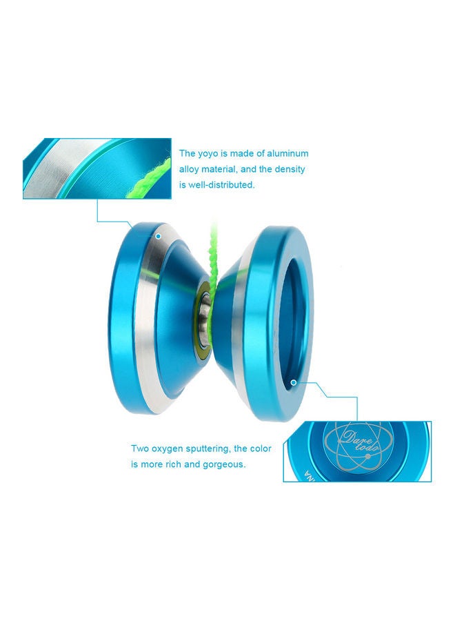 Professional Magic Yoyo N8 Aluminum Alloy Metal Yoyo 8 Ball KK Bearing with Spinning String for Kids Blue 9 x 6.2cm