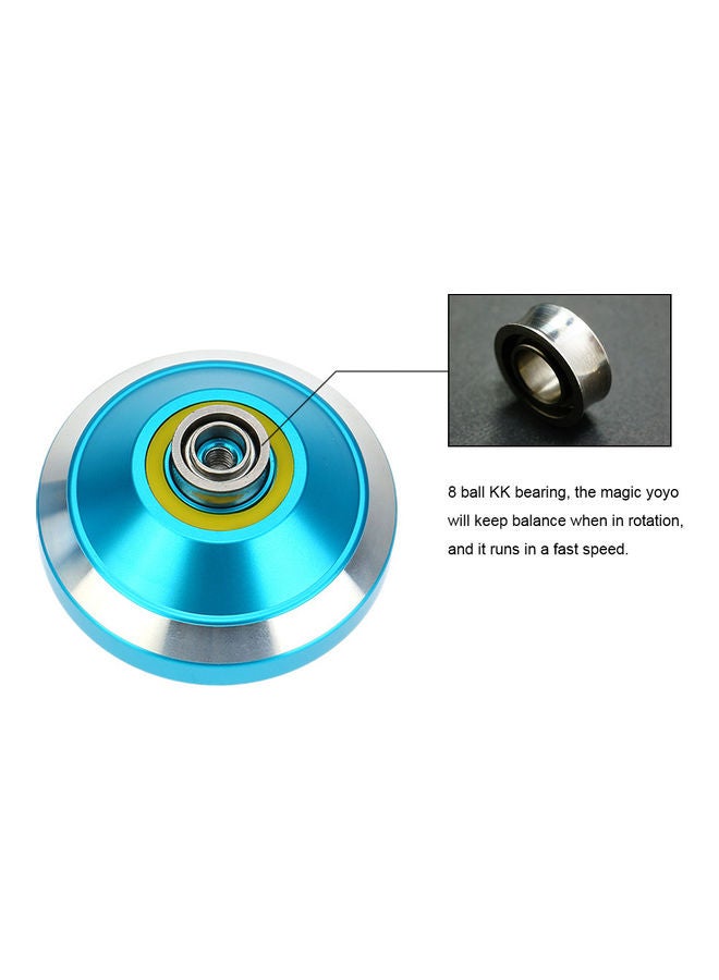 Professional Magic Yoyo N8 Aluminum Alloy Metal Yoyo 8 Ball KK Bearing with Spinning String for Kids Blue 9 x 6.2cm