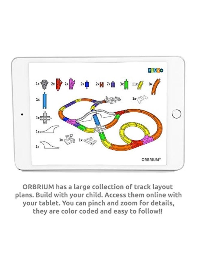 68-Piece Wooden Train Track Set