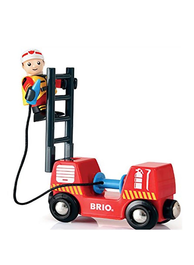 BRIO 33815 Rescue Firefighter Set | 18 Piece Train Toy with a Fire Truck, Accessories and Wooden Tracks for Ages 3 and Up