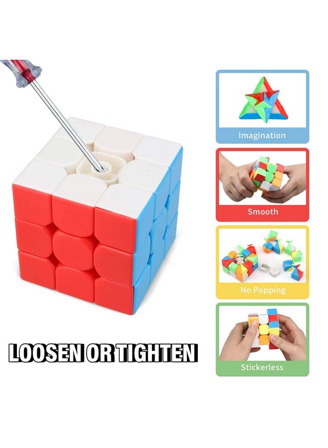 Speed Cube Set 8 Pack Magic Cube ; Includes Speed Cubes 3X3, 2X2 Speed Cube, 4X4 Speed Cube, Pyramid Cube, Megaminx Cube Puzzle Cube Bundle Collection Cube Toys Gift For Kids & Adults