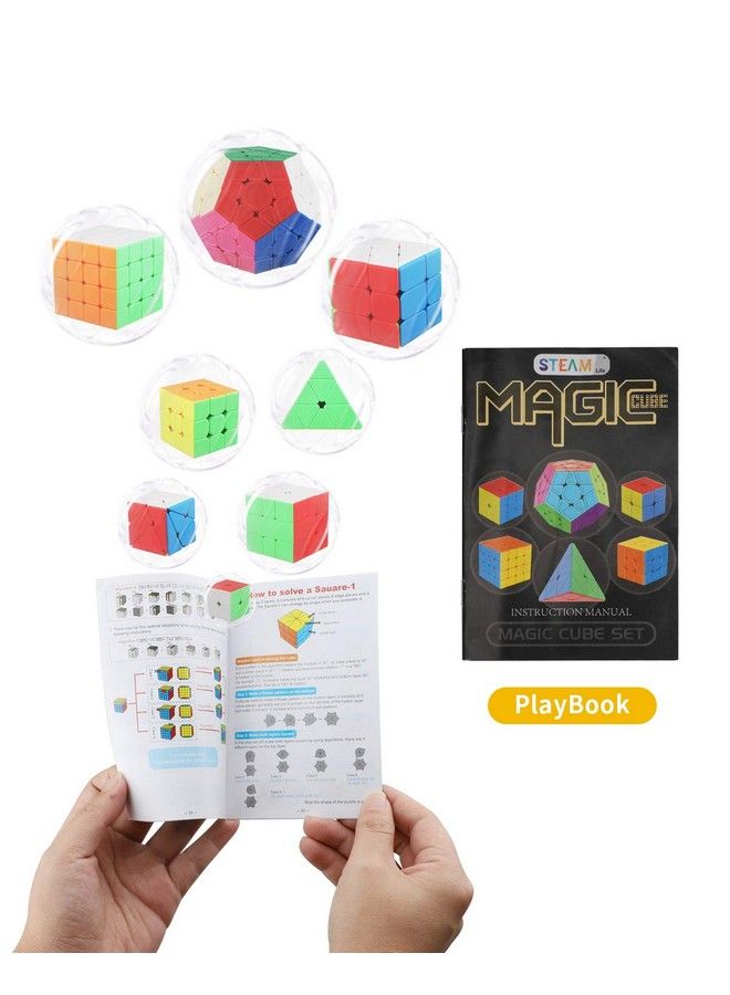 Speed Cube Set 8 Pack Magic Cube ; Includes Speed Cubes 3X3, 2X2 Speed Cube, 4X4 Speed Cube, Pyramid Cube, Megaminx Cube Puzzle Cube Bundle Collection Cube Toys Gift For Kids & Adults