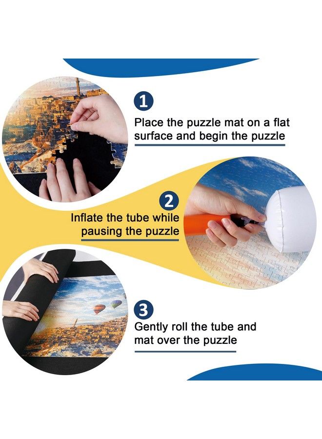 Puzzle Mat Roll Up Puzzles Board For Jigsaw Up To 2000 1500 1000 500 Pieces Large Portable Table Saver Mats Puzzle Keeper Cover With Sorter Trays Storage Bag Kit Holder Organizer Pad For Adults Kid