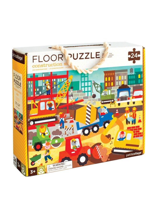 Floor Puzzle Construction Site 24 Pieces Large Puzzle For Kids Completed Construction Jigsaw Puzzle Measures 18” X 24” Makes A Great Gift Idea For Ages 3+