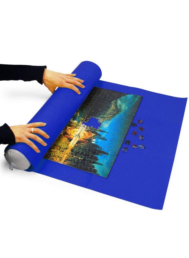 Giant Puzzle Roll Mat Puzzle Storage Puzzle Saver, Long Box Package, No Folded Creases, Store Jigsaw Puzzles Up To 3,000 Pieces Blue