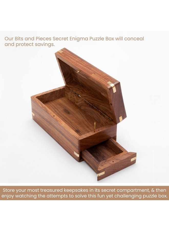 Secret Enigma Puzzle Box Camouflage Your Cash Money Holder Brain Teaser Wooden Secret Compartment Brain Game