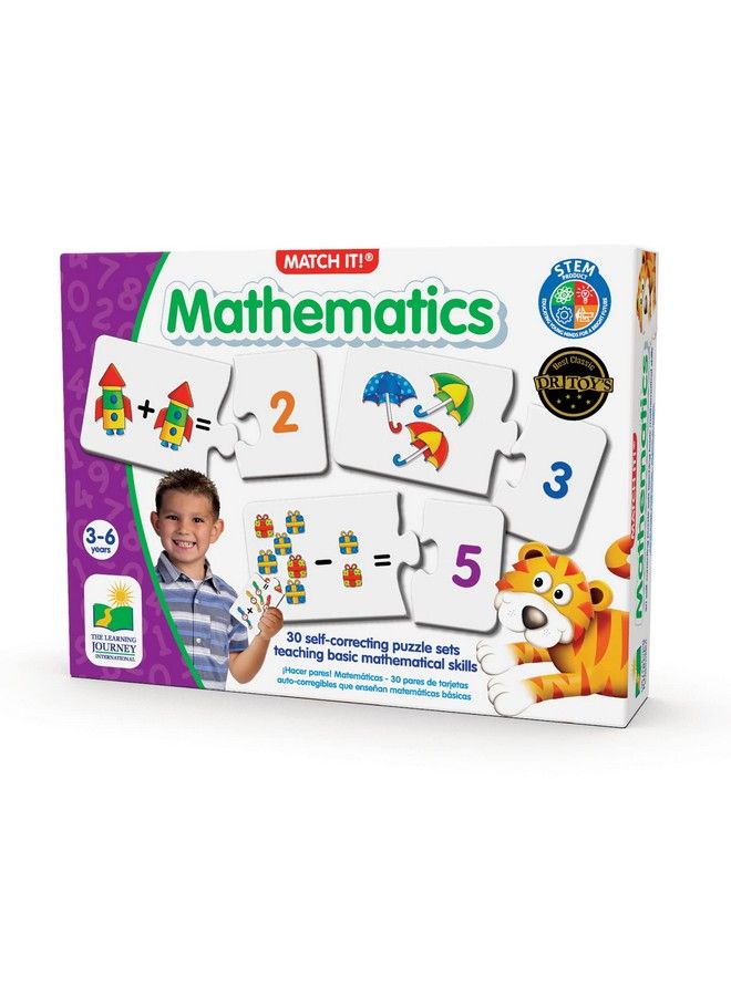 Match It! Mathematics Stem Addition And Subtraction Game Helps To Teach Early Math Facts With 30 Matching Pairs Preschool Games & Gifts For Boys & Girls Ages 3 And Up Multi