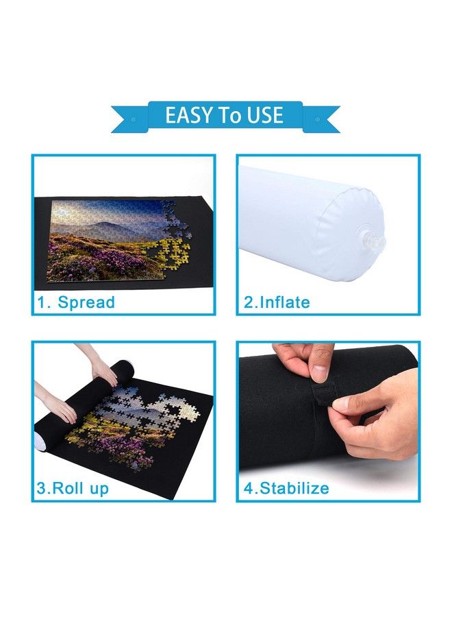 Becko Puzzle Mat Roll Up Puzzle Mats For Jigsaw Puzzles Puzzle Roll Up Mat Puzzle Board Puzzle Keeper Puzzle Storage With Drawstring Storage Bag For Up To 1500 Pieces