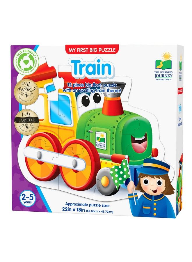 : My First Big Vehicle Floor Puzzle Train Toddler Puzzles & Gifts For Boys & Girls Ages 2 Years And Up Multicolor