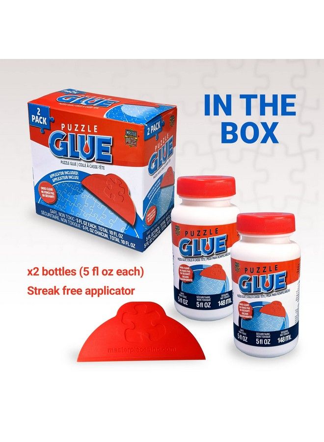 Jigsaw Bottle & Wide Plastic Spreader Puzzle Glue 5 Ounces Blue Orange