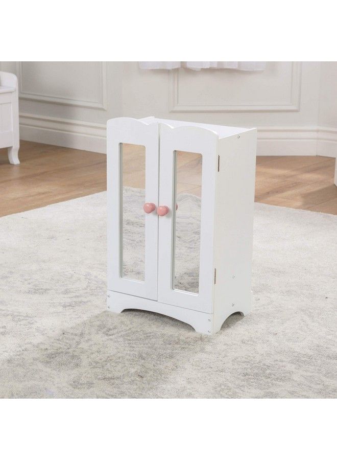 Wooden Lildoll Armoire With 6 Hangers Furniture For 18Inch Dolls White Gift For Ages 3+