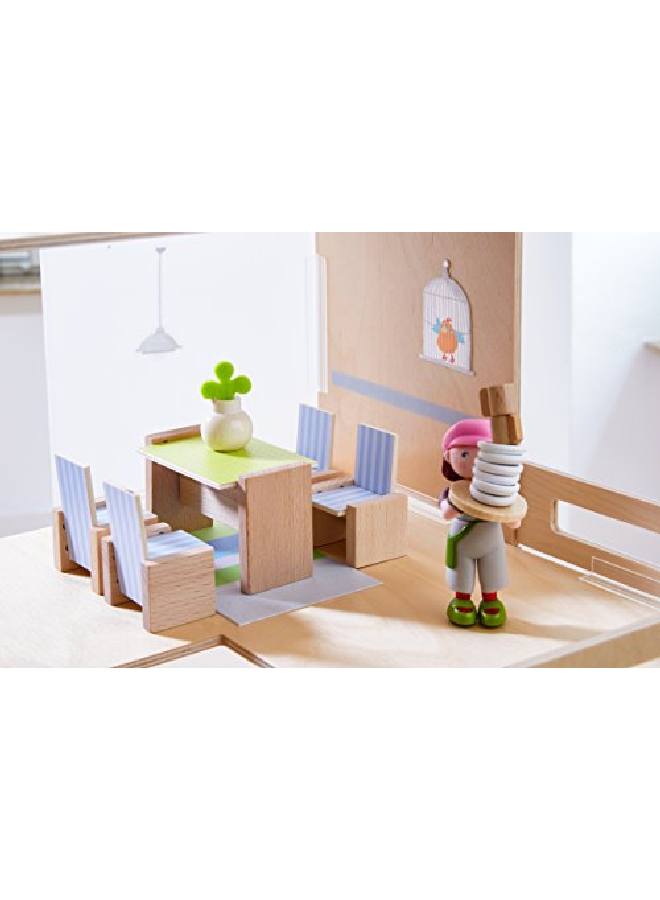 Haba Little Friends Dining Room  Wooden Dollhouse Furniture For 4