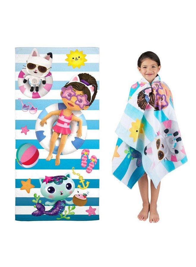 Dreamworks Gabby'S Dollhouse Super Soft Cotton Bath/Pool/Beach Towel 58 In X 28 In (Official Licensed Gabby'S Dollhouse Product)