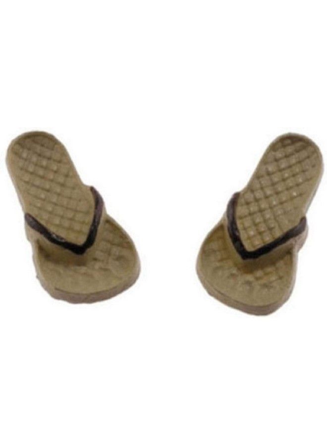 Handley House Dollhouse Miniature Tan & Brown Flip Flops