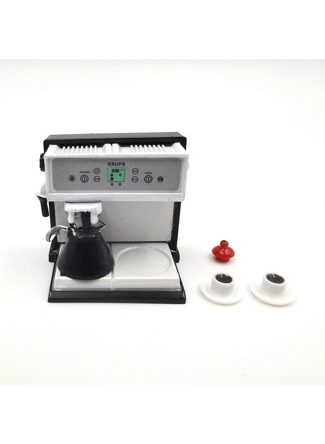 1:12 Dollhouse Miniature Coffee Machine Mini Simulation Coffee Maker Machine Dollhouse Furniture Kitchen Accessories For Children Kids Indoor Entertainment Toy (Coffee Machine + Coffee Pot)