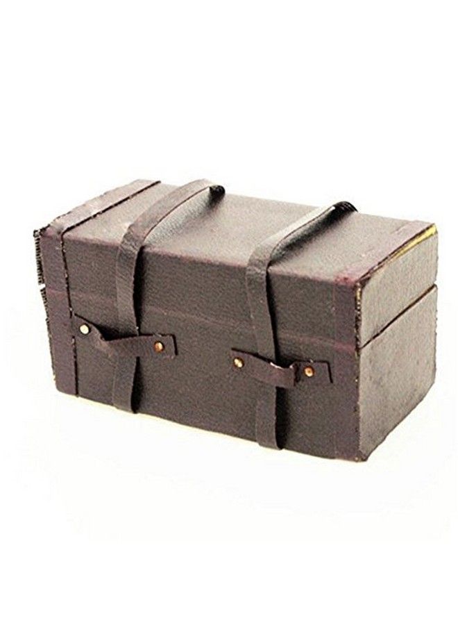 Dollhouse Miniature Doll Furniture Accessories 1:12 Dollhouse Miniature Vintage Brown Lugguage Box Trunk Case Bag Can Open And Close Retro Elegant Vivid