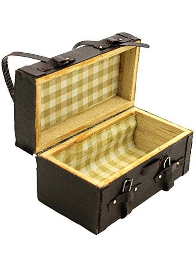 Dollhouse Miniature Doll Furniture Accessories 1:12 Dollhouse Miniature Vintage Brown Lugguage Box Trunk Case Bag Can Open And Close Retro Elegant Vivid