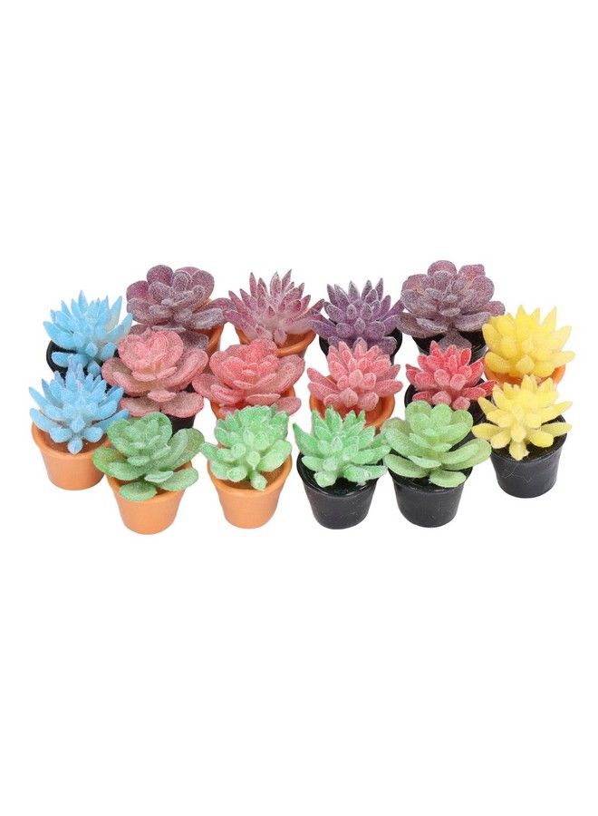 16Pcs Dollhouse Potted Plants Resin Miniature Dollhouse Plants For 1:12 Dollhouse