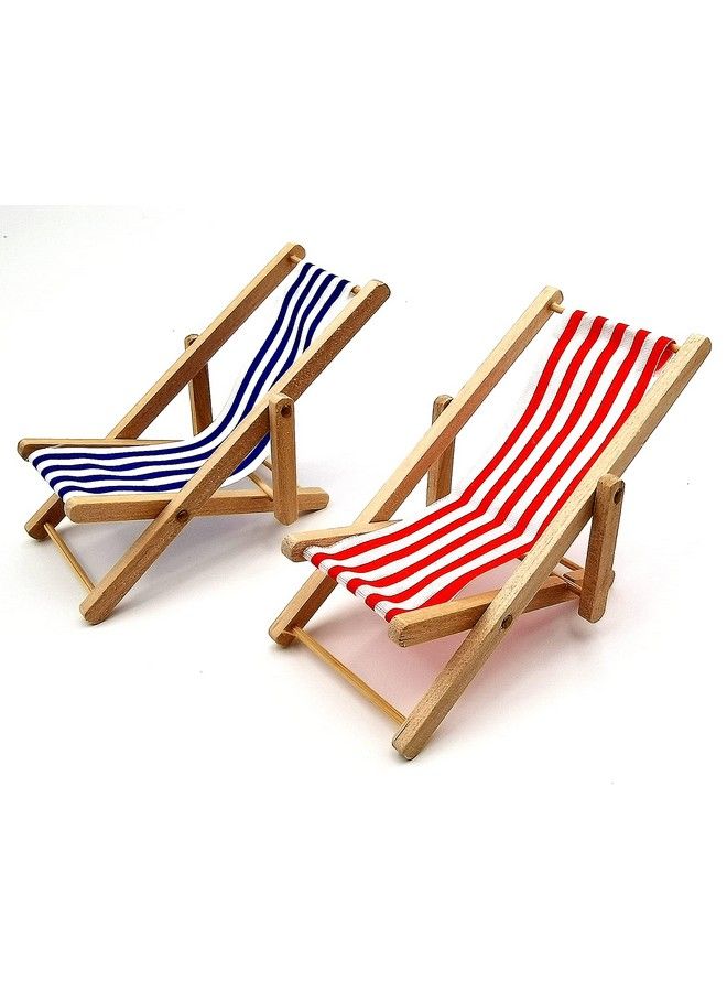 Dollhouse Decoration Mini Wooden Folding Beach Sunbath Chair Longue Deck Chair Craft Dollhouse Accessories