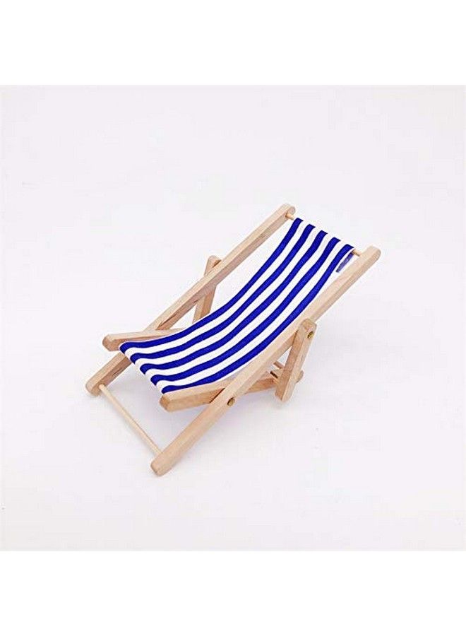 Dollhouse Decoration Mini Wooden Folding Beach Sunbath Chair Longue Deck Chair Craft Dollhouse Accessories