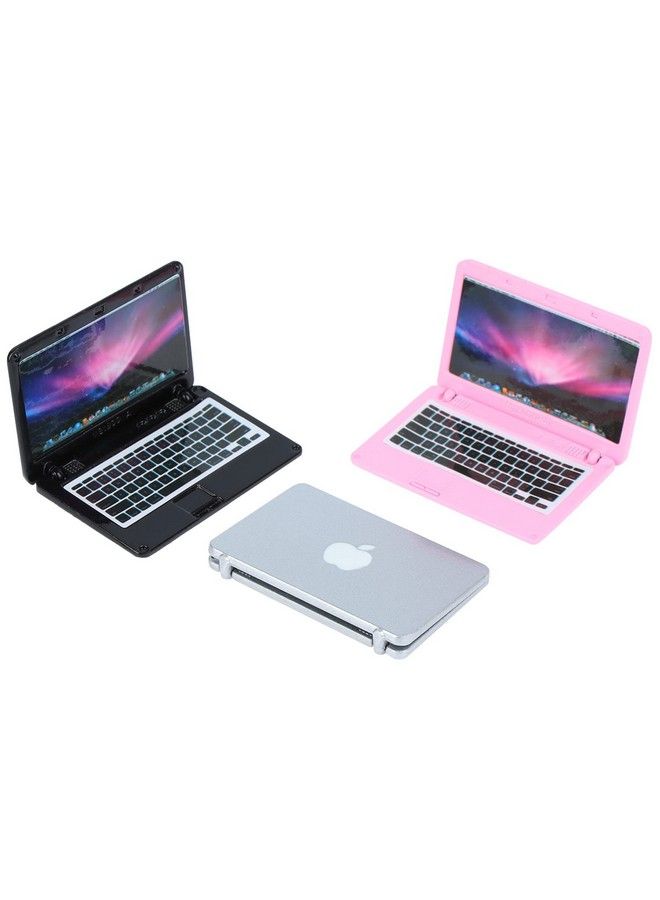 3 Pcs Coforful 1:12 Mini Laptop Set Dollhouse Mini Laptop Scene Miniatures Computer Simulation Notebook Lap Dolls House Furniture Doll Accessories