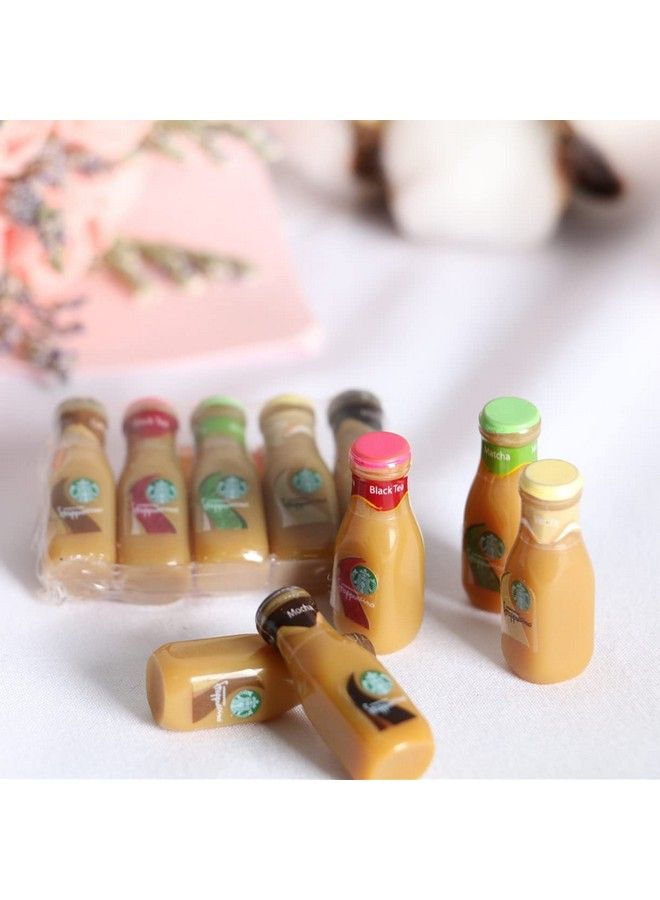 Dollhouse Decoration Accessories 1:12 Dollhouse Ornament 5 Pcs Mini Bottled Coffee Drink Set