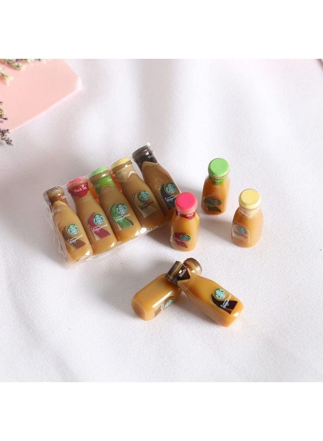 Dollhouse Decoration Accessories 1:12 Dollhouse Ornament 5 Pcs Mini Bottled Coffee Drink Set