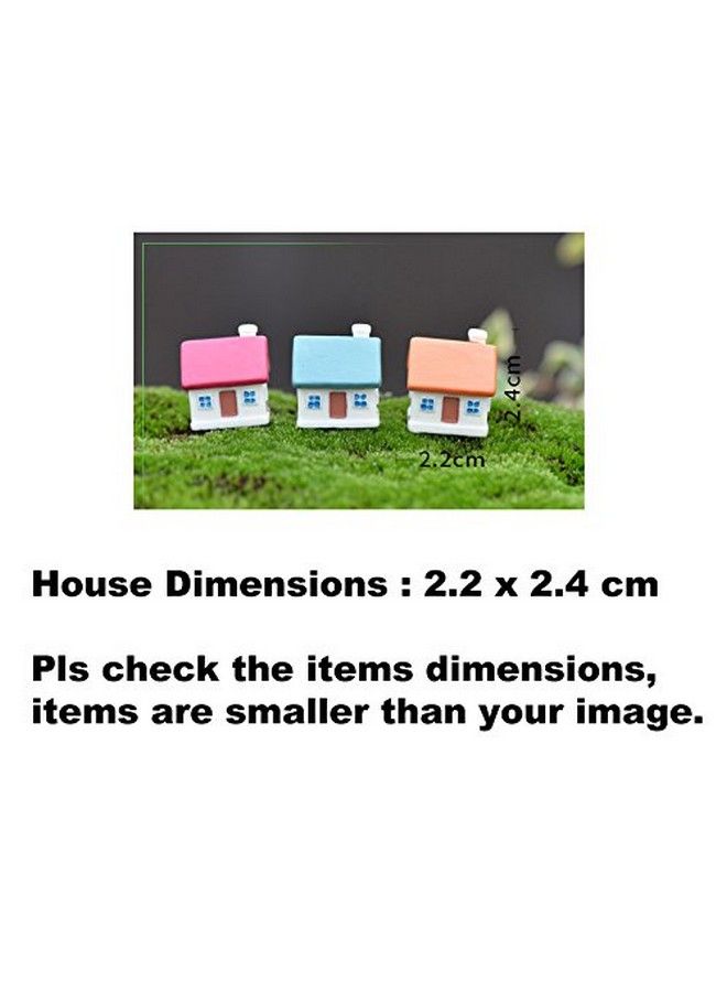 3Pcs Mini House Miniature Ornament Kitsminiature Ornament For Diy Dollhouse Decoration Fairy Garden Plant Décor