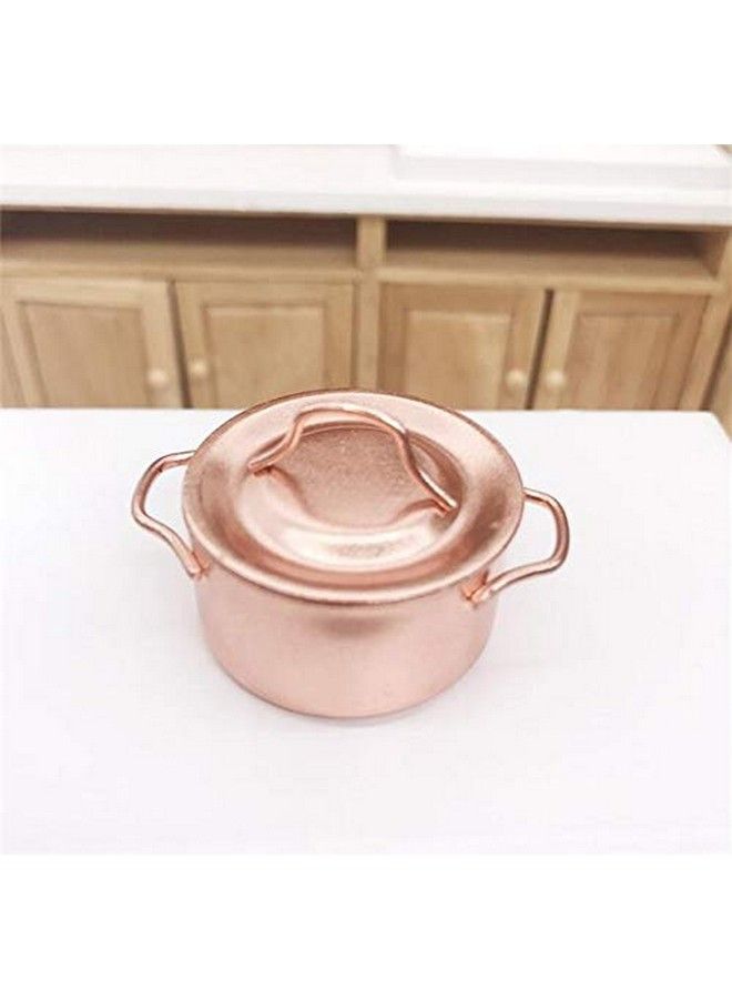 Mini Soup Pot 1/12 Dollhouse Miniature Kitchen Copper Pot 1:12 Dollhouse Miniature Furniture Kitchen Room Soup Pot Cooking Pot Landscape Miniature Bronze Frying Pan Pot Cooking Kit