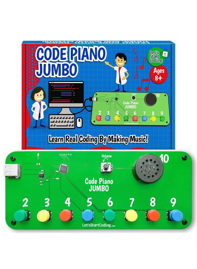 Code Piano Jumbo Coding Kit For Kids 812 ; Learn Steam Skills With Block And Typed Code ; Toy Includes 20+ Online Projects Guidebook And Carrying Case