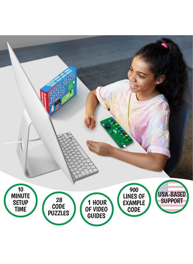Code Piano Jumbo Coding Kit For Kids 812 ; Learn Steam Skills With Block And Typed Code ; Toy Includes 20+ Online Projects Guidebook And Carrying Case
