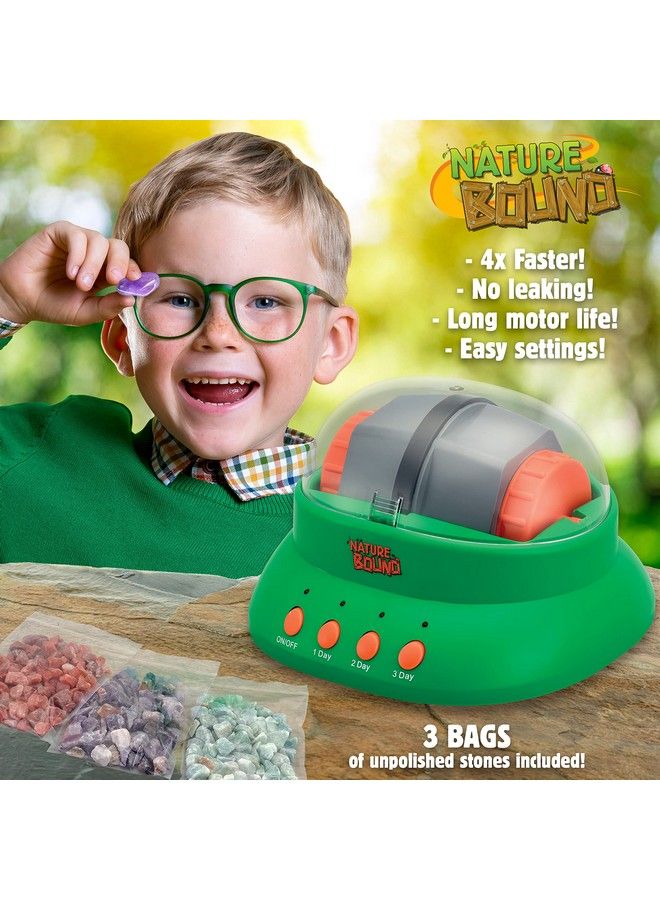 Starter Rock Tumbler Kit For Kids Includes Rough Gemstones Polishing Grits Jewelry Fastenings And Instructions Great Stem Science Kit For The Future Geologist Boys & Girls Ages 8+