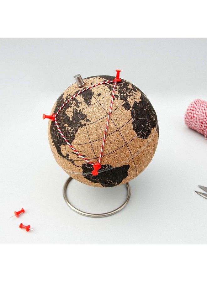 ; Cork Globe ; World Map Pin Board ; Cork Board World Globe Decor ; Travel Map With Pins ; Globes Of The World With Stand ; Travel Decor & Office Desk Decor ; Travel Gifts ; Black Mini