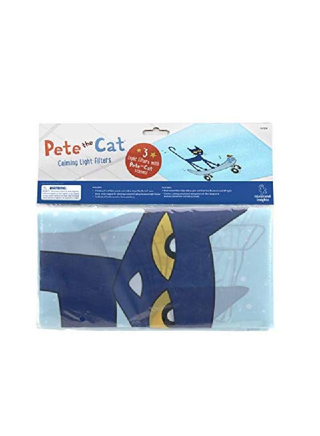 Pete The Cat Calming Light Filters 3Pack Reduce Glare & Flicker Easy Setup For Office Hospitals Home & Classrooms