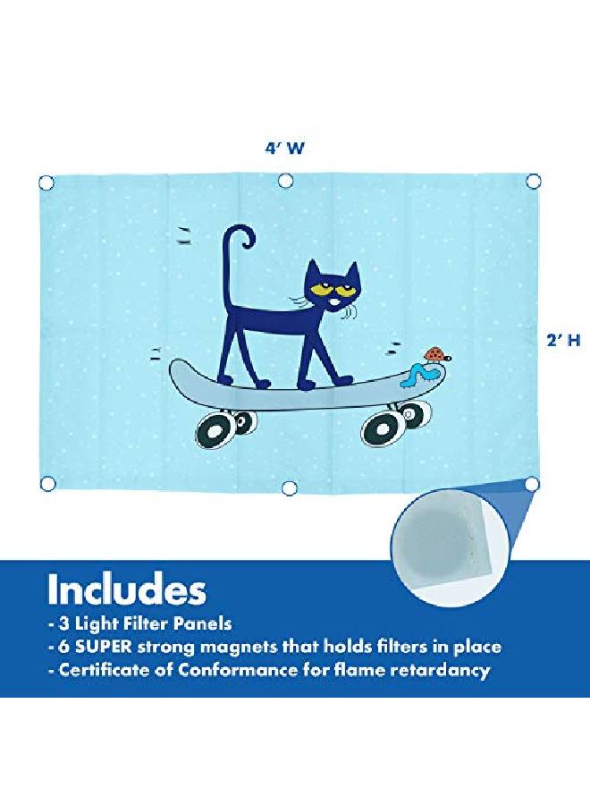 Pete The Cat Calming Light Filters 3Pack Reduce Glare & Flicker Easy Setup For Office Hospitals Home & Classrooms