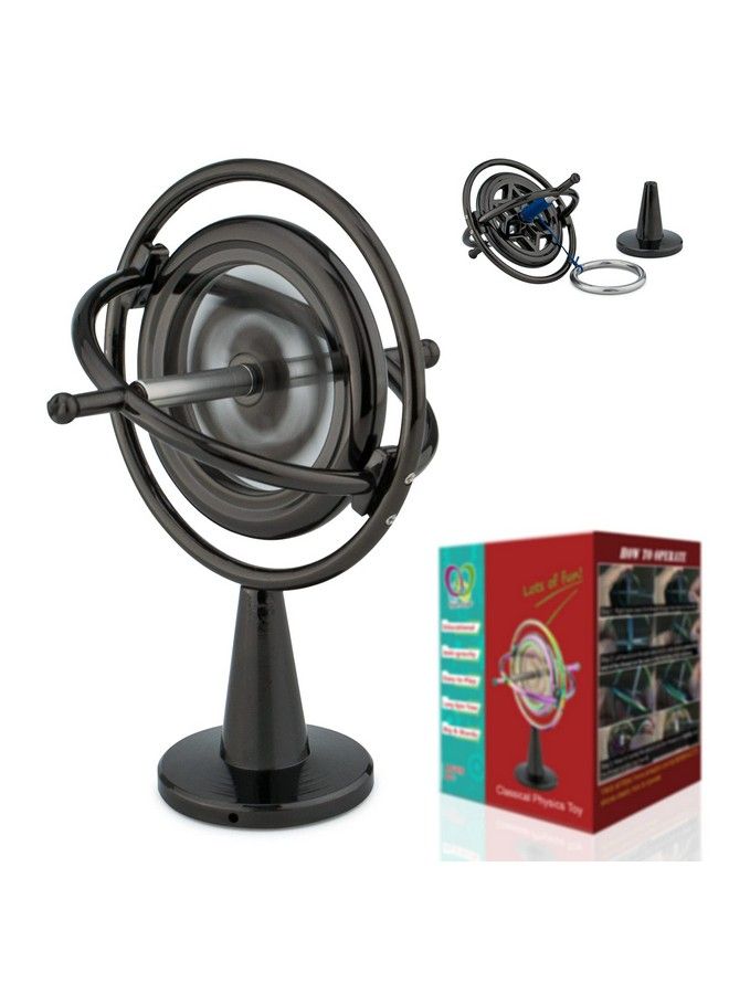 Premium Gyroscope: Sturdy&Durable Pass 2Nd Floor Drop Test Long Spin Time (Play Tricks At Ease Use Ball Bearings) Educational Physics Anti Gravity Toy Dg 5B
