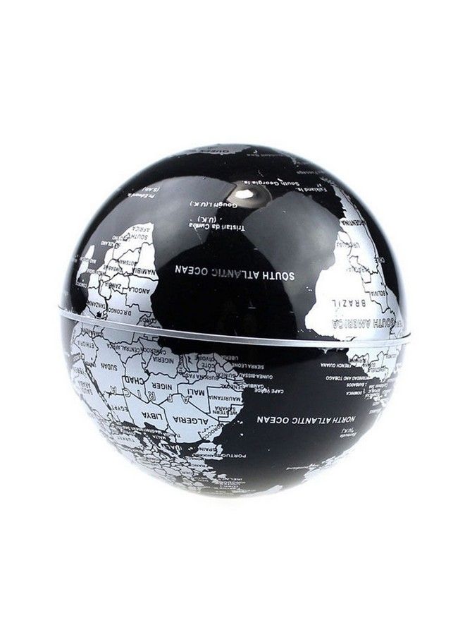 Floating Globe With Led Lights C Shape Magnetic Levitation Floating Globe World Map For Desk Decoration (Blacksilver)