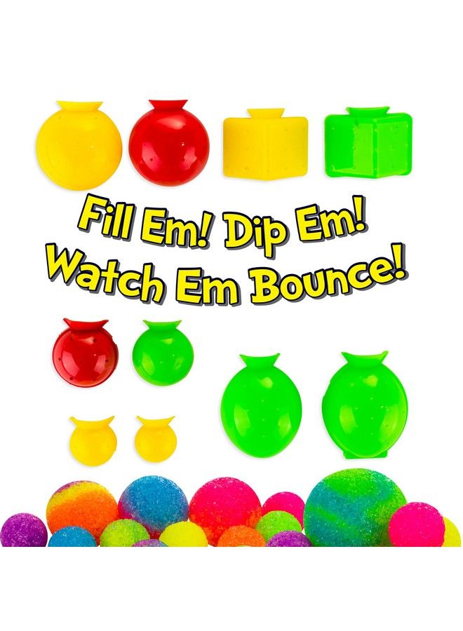 Diy Magic Bouncy Balls Create Your Own Crystal Powder Craft Kit For Includes 25 Bags Of Multicolored & 5 Molds Makes Up To 43