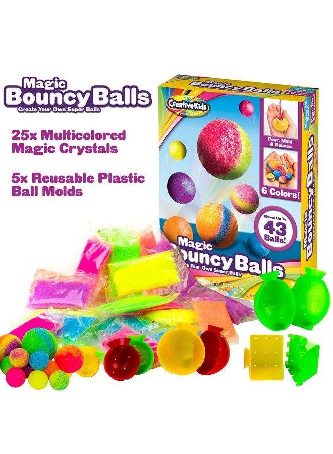 Diy Magic Bouncy Balls Create Your Own Crystal Powder Craft Kit For Includes 25 Bags Of Multicolored & 5 Molds Makes Up To 43