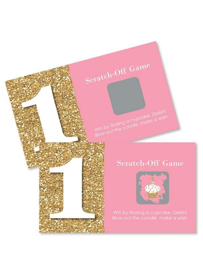 1St Birthday Girl Fun To Be One First Birthday Party Game Scratch Off Cards 22 Count