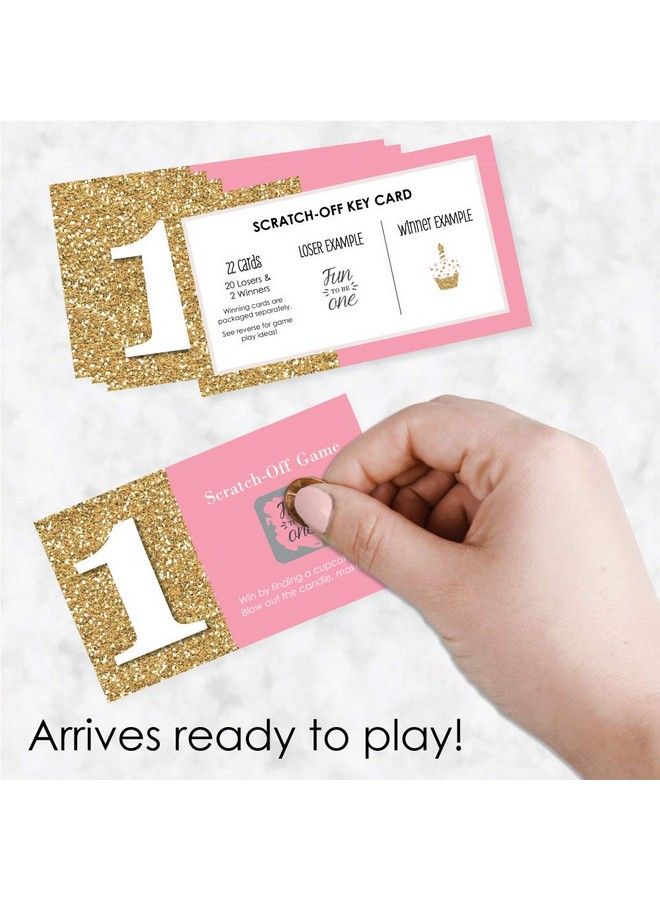 1St Birthday Girl Fun To Be One First Birthday Party Game Scratch Off Cards 22 Count