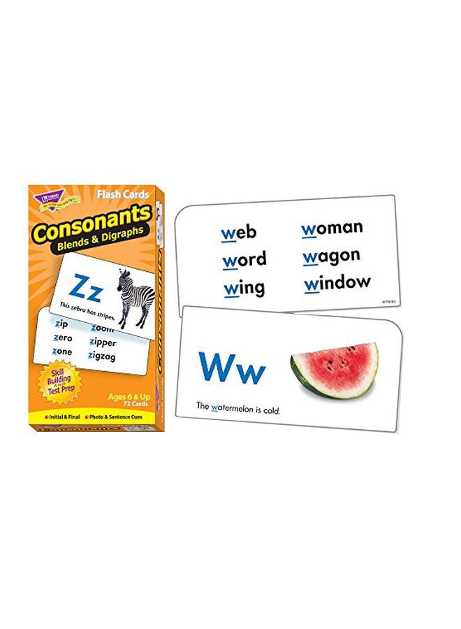 72-Piece Consonants Blends and Digraph Flash Card Set T-53009