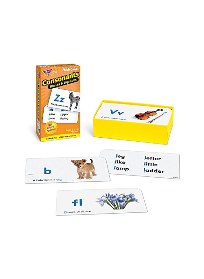 72-Piece Consonants Blends and Digraph Flash Card Set T-53009