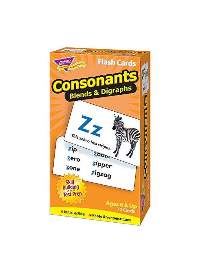 72-Piece Consonants Blends and Digraph Flash Card Set T-53009