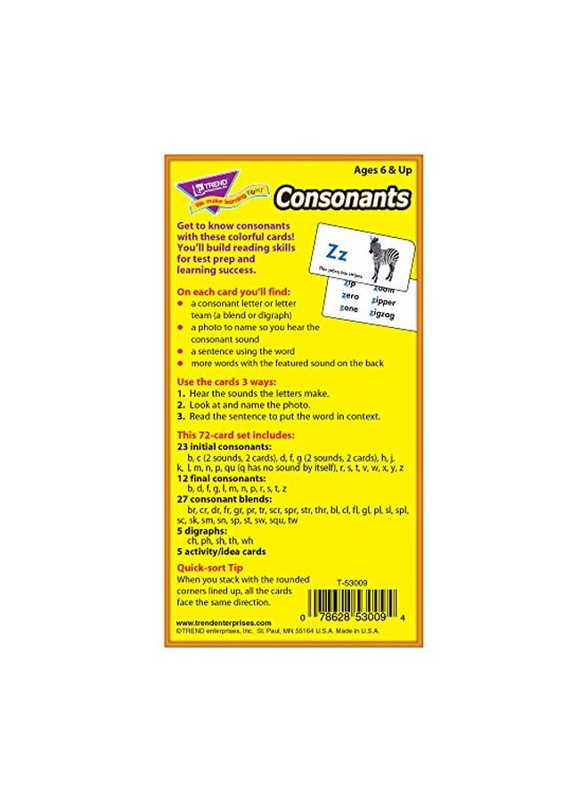 72-Piece Consonants Blends and Digraph Flash Card Set T-53009