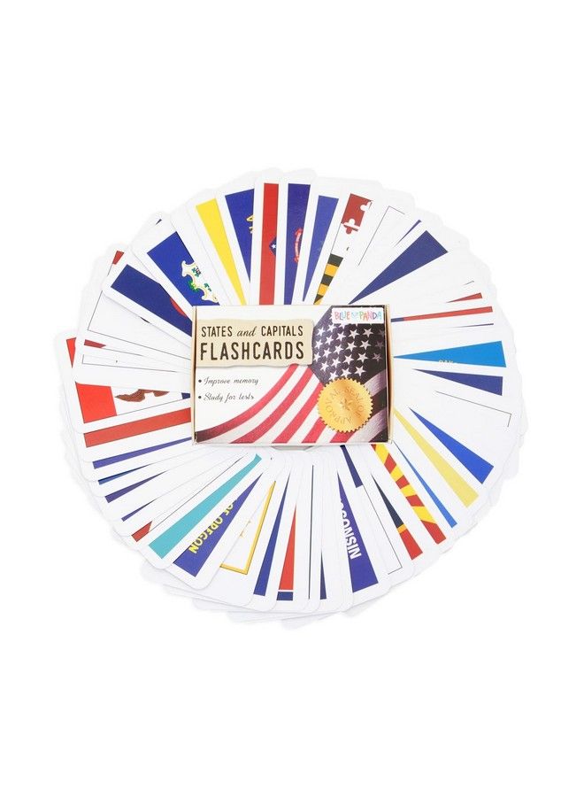 50 Us States And Capitals Flash Cards For Kids (2.5 X 3.5 In)