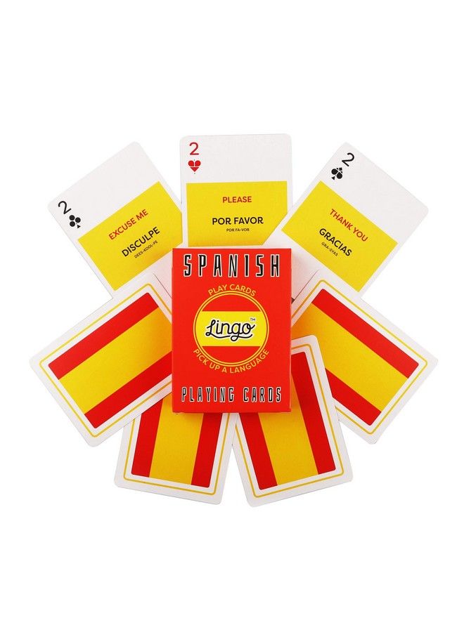 Playing Cards ; Language Learning Game Set ; Fun Visual Flashcard Deck To Increase Vocabulary And Pronunciation Skills (Spanish)