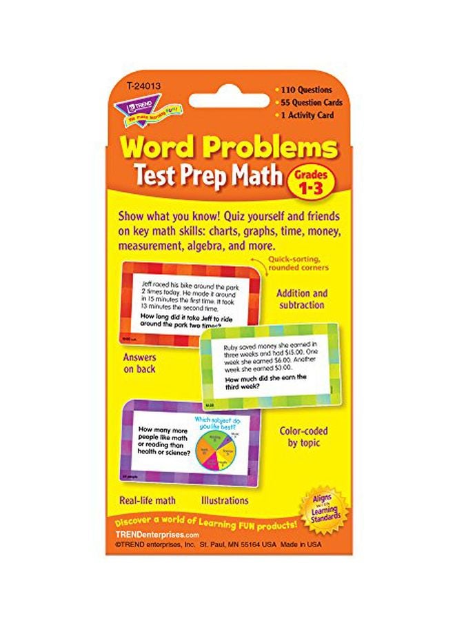 Pack Of 56 Math Word Problems Flash Card 3 1/8 x 5 1/4inch