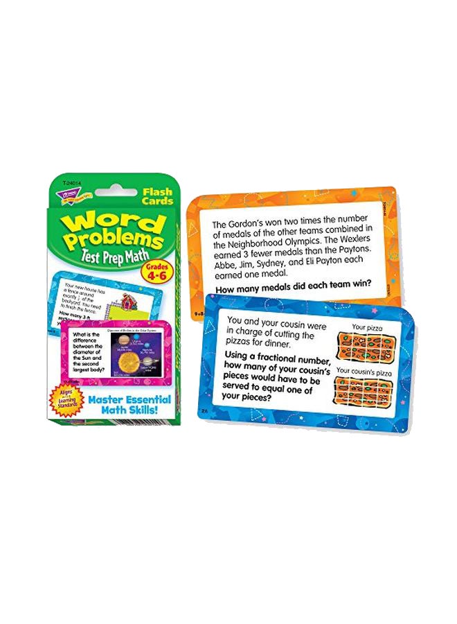 Word Problems Test Paper Math Grades 4-6 Flash Card